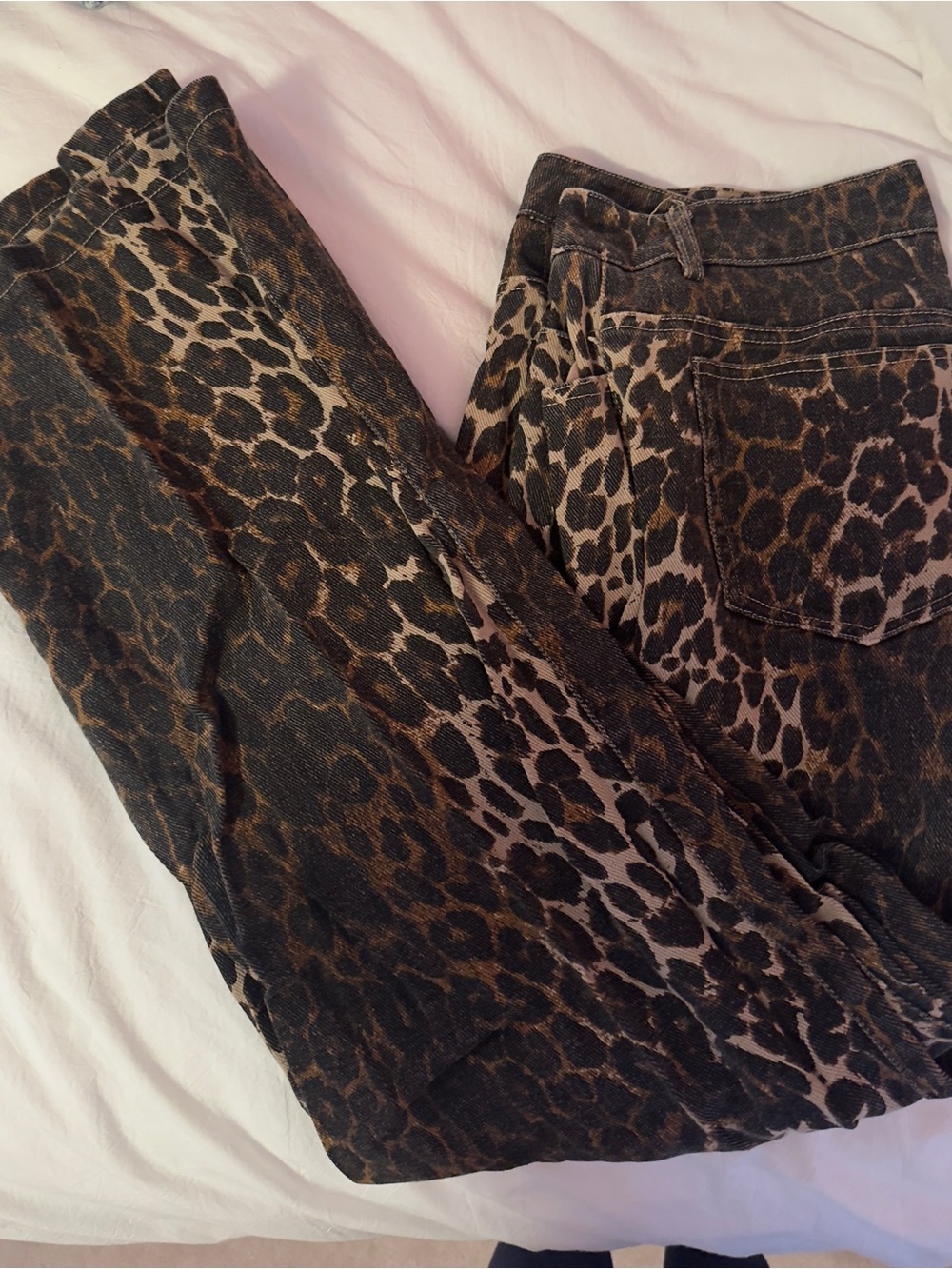 Edikted Leopard Print Women's Jeans - Brown/Black Animal Print